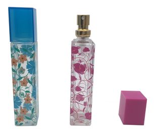 Botol Parfum Kaca Hias, Botol Minyak Wangi Kosong Dengan Sprayer / Tutup Warna
