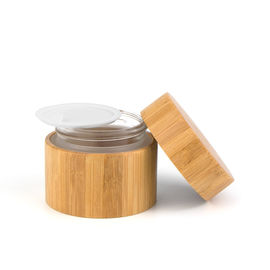 Bamboo Lid Lotion Glass Guci 20ml - 50ml Kaca Kosong Guci Kosmetik Untuk Kemasan Perawatan Kulit