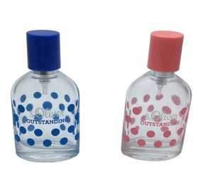 Crimp Type Men Glass Cologne Botol, Botol Parfum Isi Ulang 30ml 50ml
